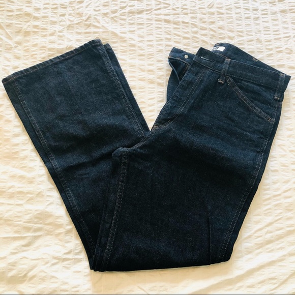 NWOT Uniqlo high waisted flare dark wash jeans - Picture 9 of 9
